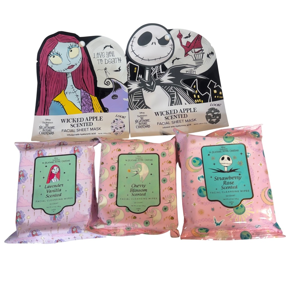 Disney Nightmare Before Christmas Facial Mask Wipes Skincare Set